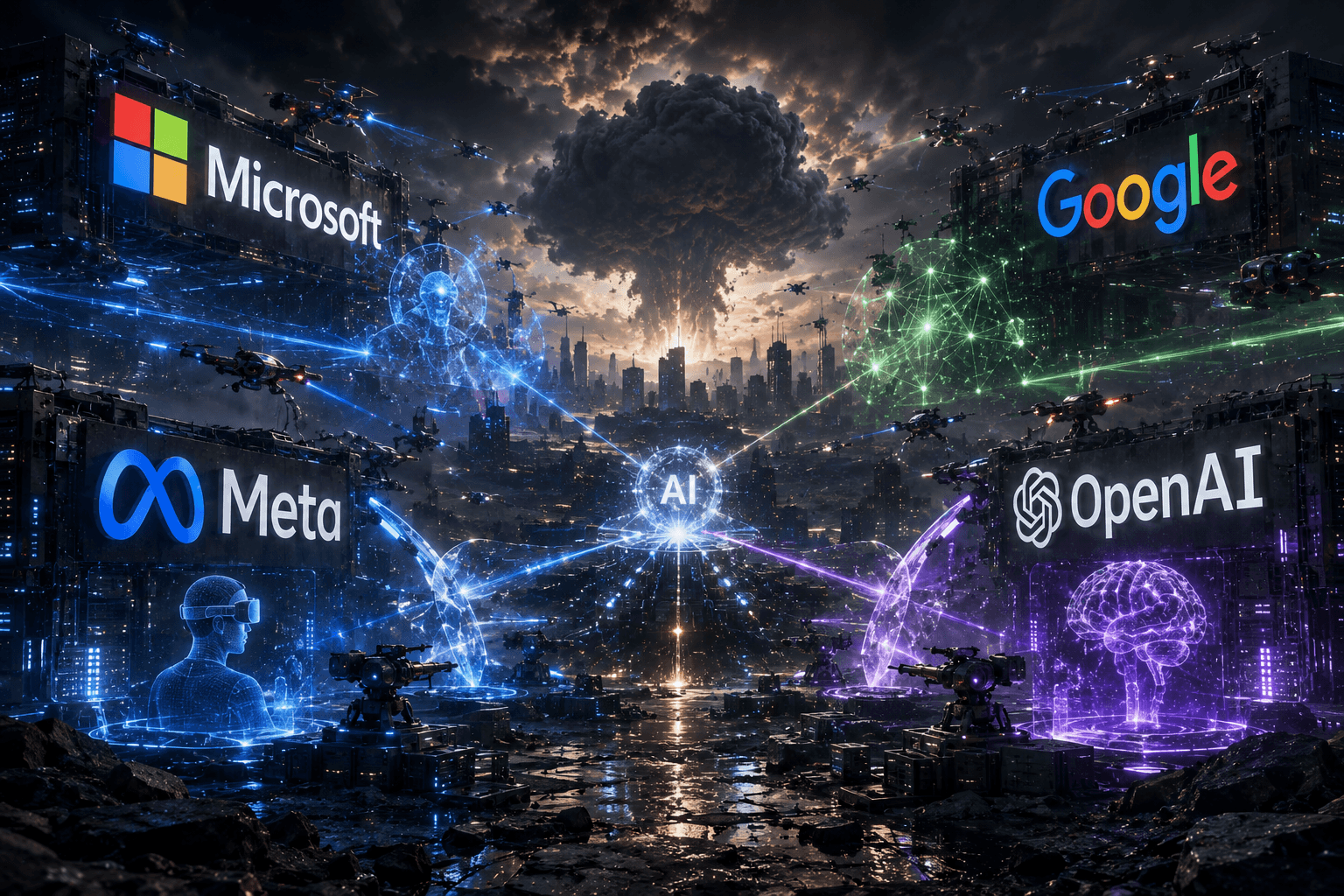 A Nova Guerra Entre Microsoft, Google, Meta e OpenAI